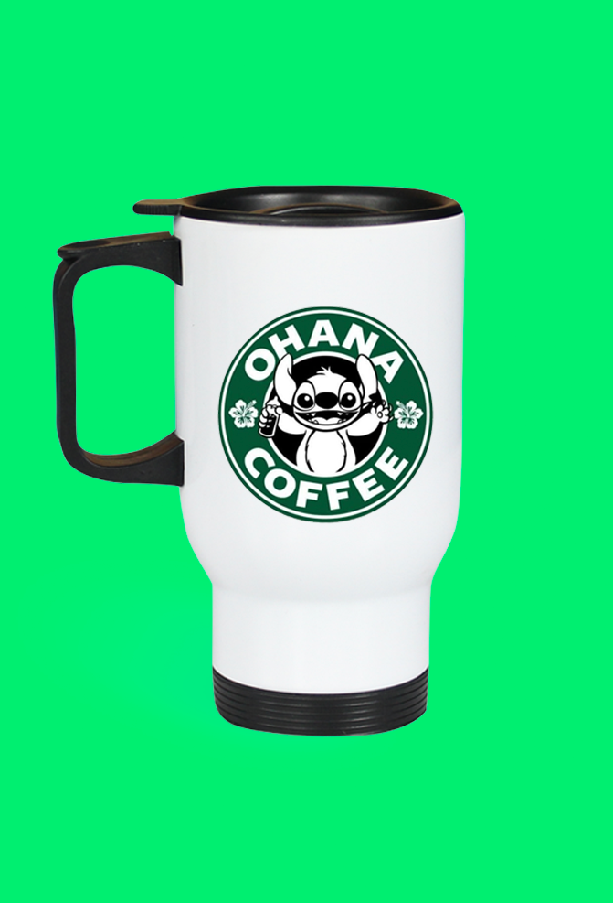 Taza Térmica con ilustración Ohana coffee