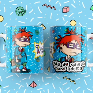 Taza RUGRATS Yo do quiero sed adulto Carlitos color celeste