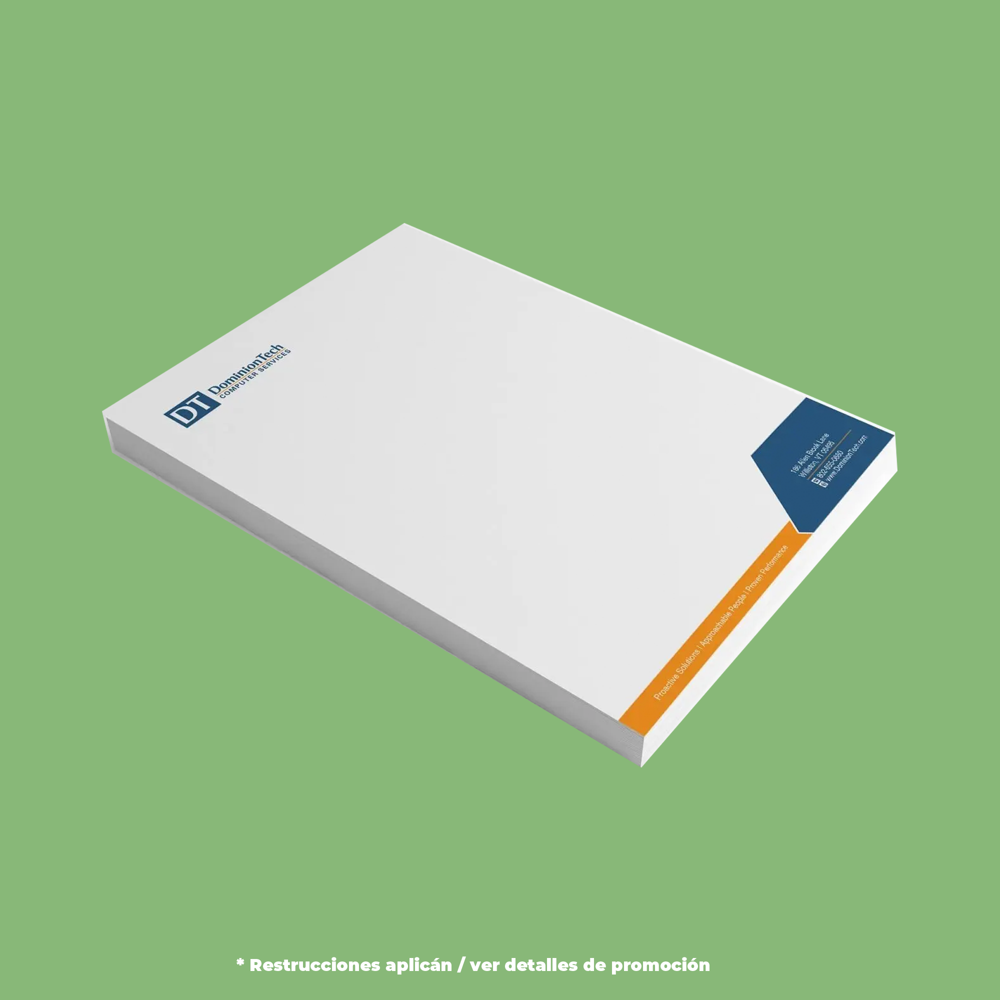 Hojas de papel bond membretadas tamaño carta - Imagen 3