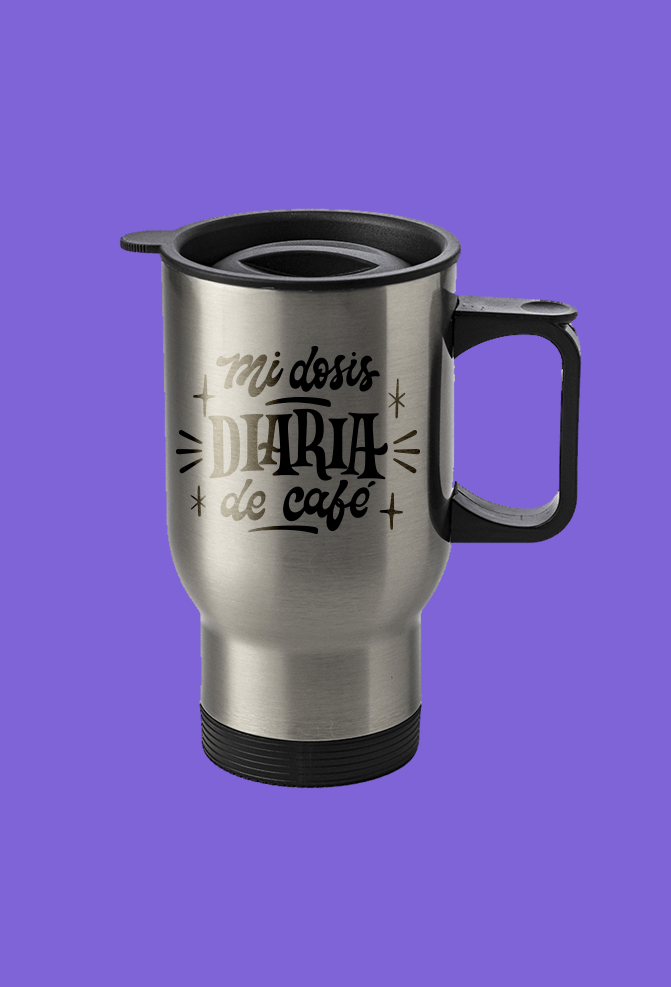 Taza Térmica de acero mis dosis diarias de café - Imagen 2