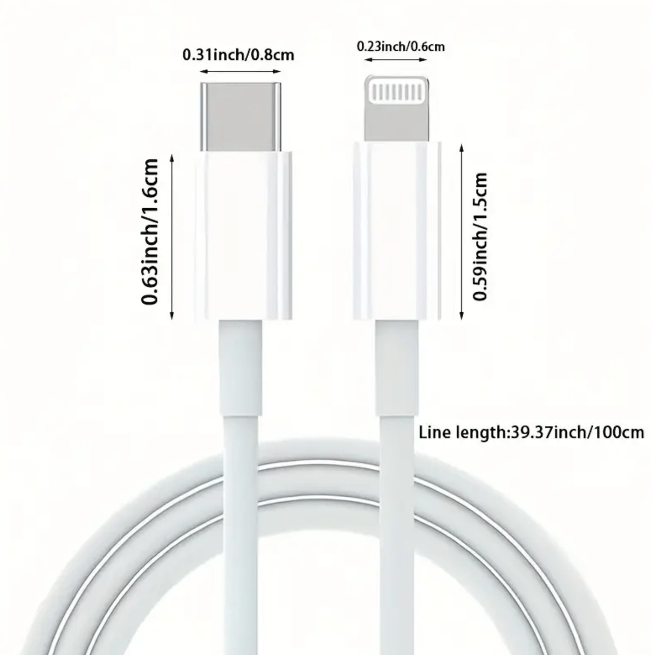 Cable lightning a usb C carga rápida para iPhone - Imagen 3
