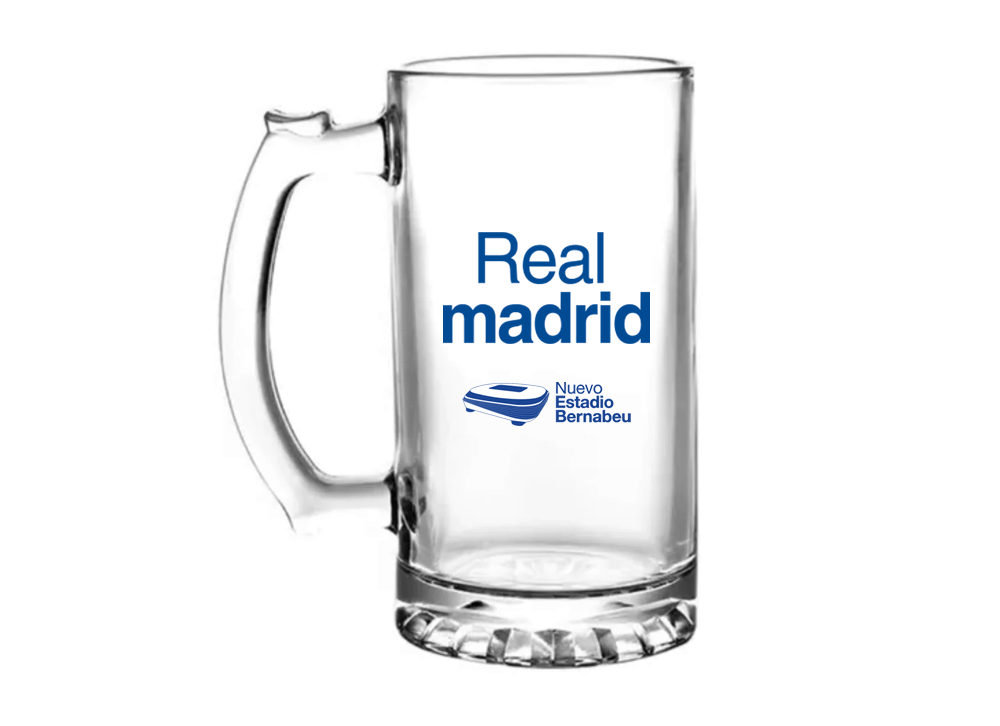Jarra transparente 16 Onza. con ilustración Real Madrid - Imagen 2