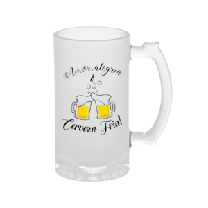 Jarra nevada 16 Onza. amor alegría y cerveza fina