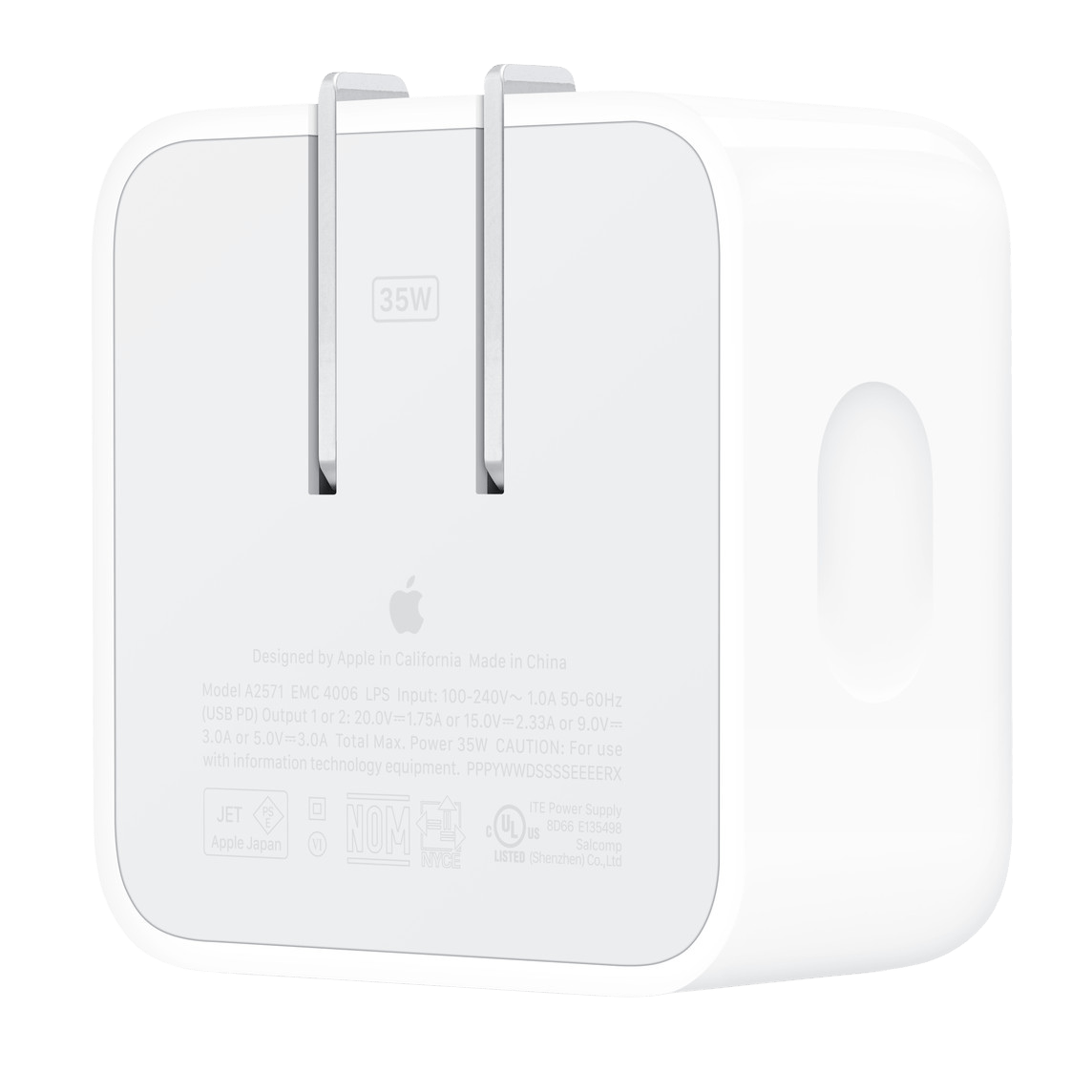 Cubo Doble Cable Tipo C Compatible iPhone 35w Blanco - Imagen 3