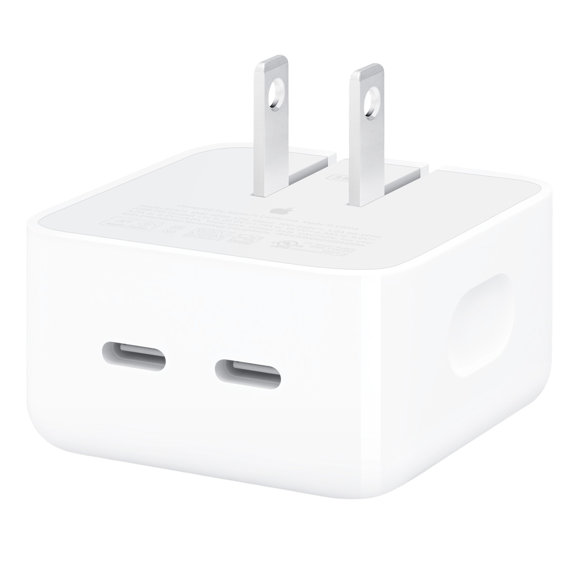 Cubo Doble Cable Tipo C Compatible iPhone 35w Blanco - Imagen 4